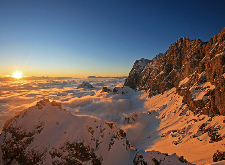 Sonnenuntergang am Dachstein Gletscher | © Steiermark Tourismus