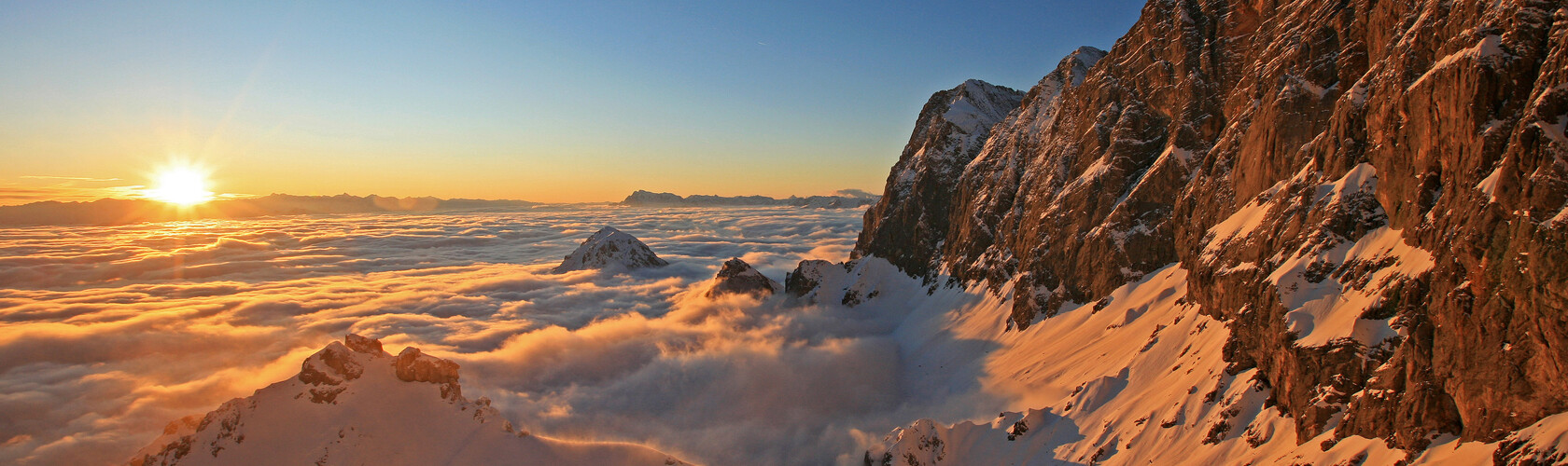 Sonnenuntergang am Dachstein Gletscher | © Steiermark Tourismus